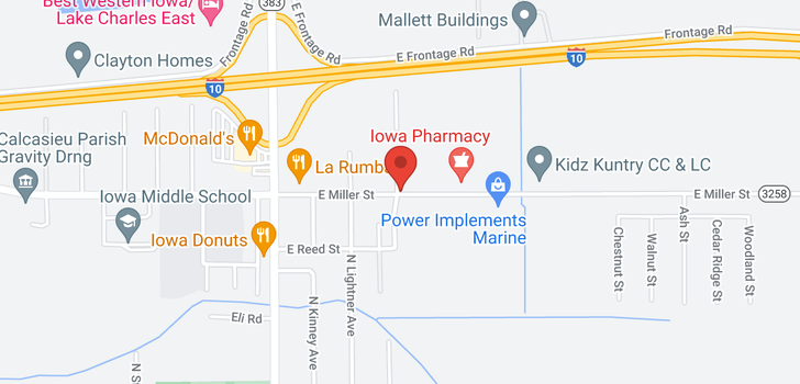 map of E Miller Avenue Iowa LA 70647